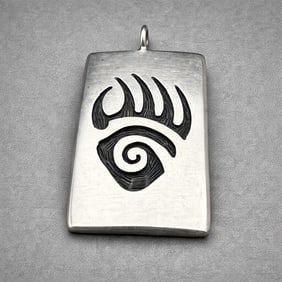 Hopi Carol Humeyestewa Sterling Bear Claw Pendant