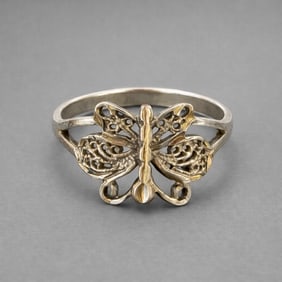 Sterling Silver Butterfly Filigree Ring