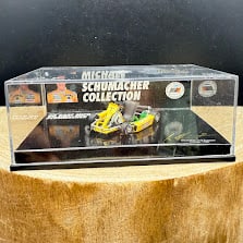 Michael Schumacher Go-Kart 1:43 Minichamps: Highly collectible 1:43 scale Michael Schumacher Collection Go-Kart, celebrating Michael Schumacher as Deutscher und Europa-Meister 1987. Produced by Minichamps for Paul’s Model Art GmbH as part of