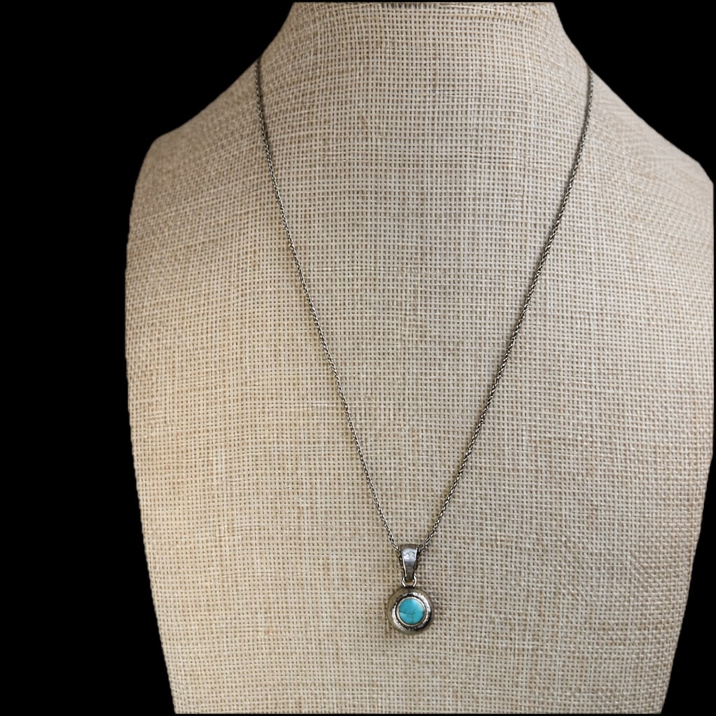 Sterling Silver Turquoise Pendant Necklace (1 of 7)