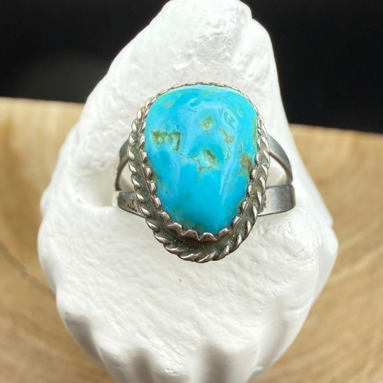 Sterling Silver Turquoise Ring, Size 6 (1 of 8)