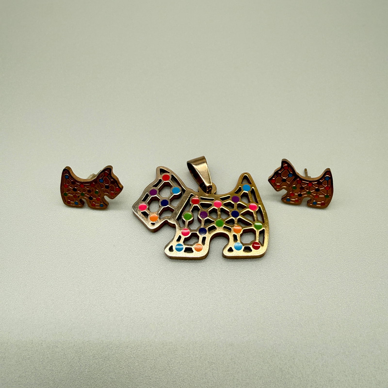 So Cute Scottie Dog Pendant & Matching Stud Earrings (1 of 8)