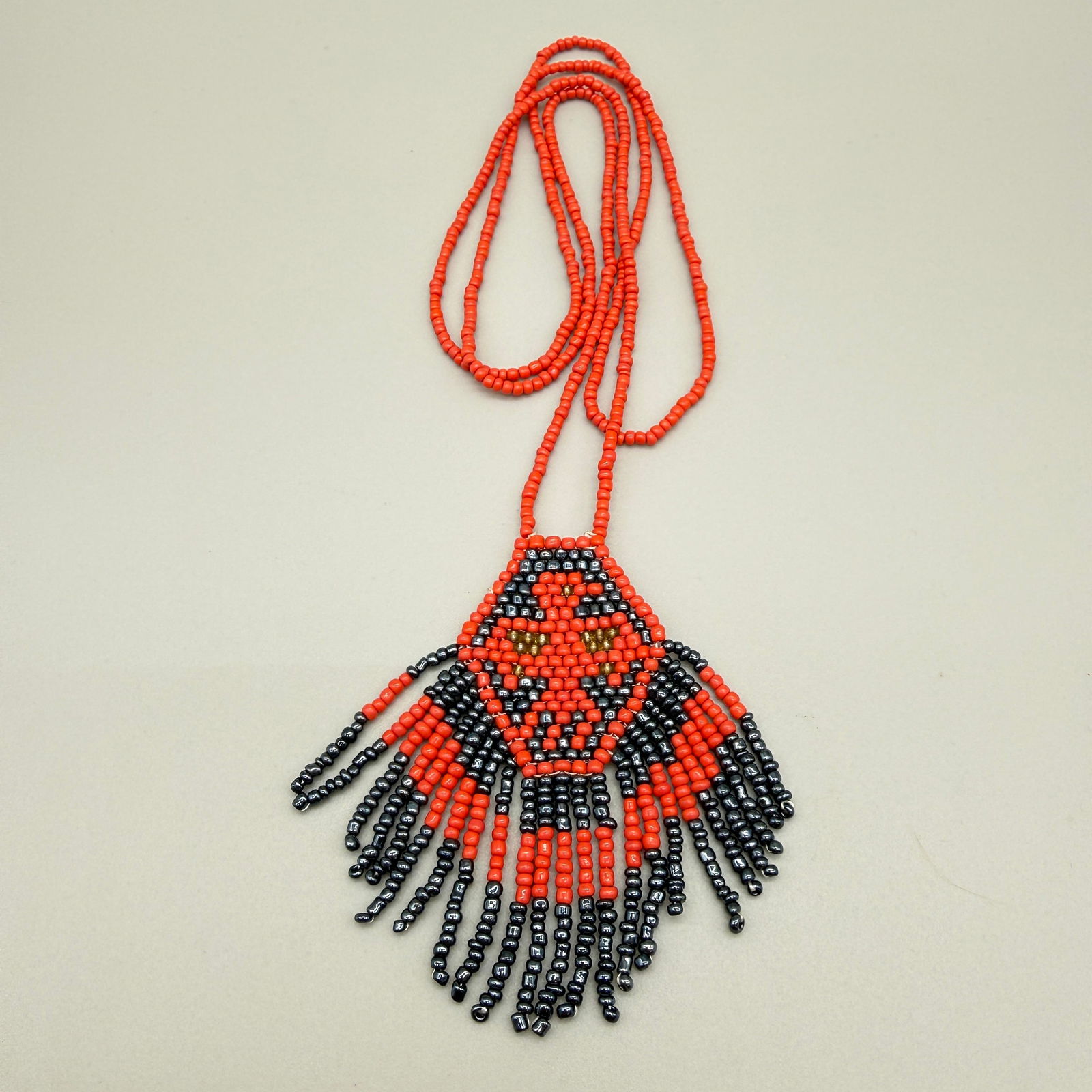 Native American Style Seed Beaded Thunderbird Necklace (1 of 5)