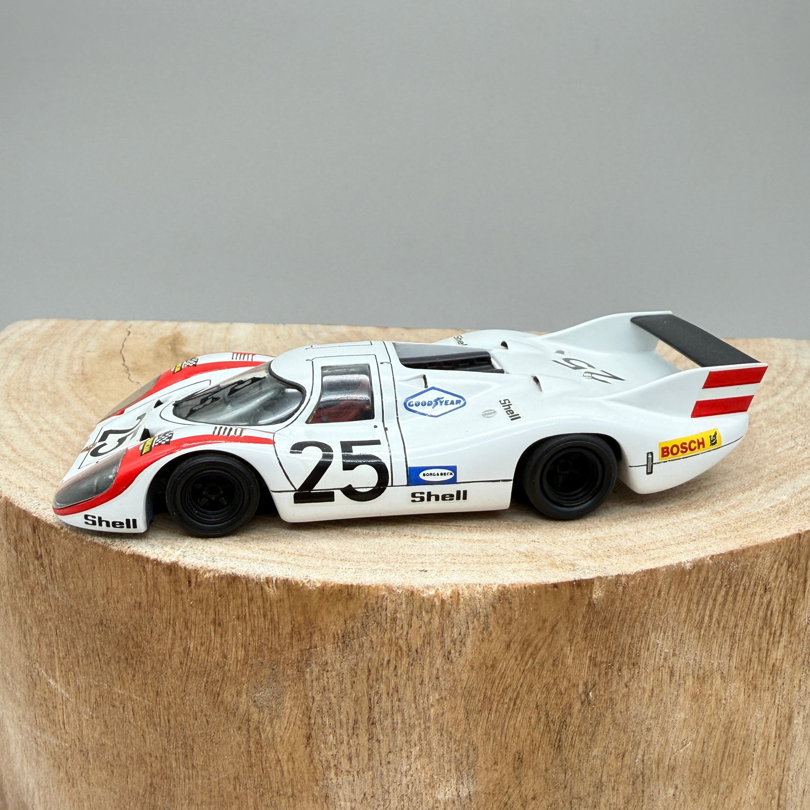 Provence Moulage Porsche 917L Le Mans 1970 #25 1:43: Hand-built 1:43 scale resin model of the Porsche 917L long-tail endurance racer representing the No. 25 car from the 1970 Le Mans race. Produced from a Provence Moulage kit and assembled by model buil