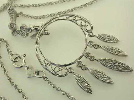 825 14k White Gold Diamond Necklace See Sold Price