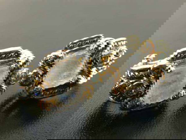 Clip on Earrings with Moonstone and Blue Topaz: Clip on Silver Earrings with Moonstone and Blue Topaz