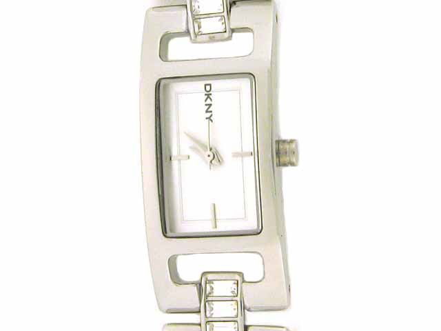 DKNY Women's Watch NY4652: This is a DKNY Women's Watch NY4652 with the following features: bracelet of rectangles that are linked together with chains of crystals , silver dial and silver-tone hour markers and hands, stainless
