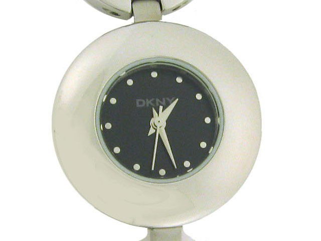 DKNY Women's NY4643 Stainless Steel Watch: This is a DKNY Women's NY4643 Stainless Steel Watch with the following features: black analog dial, with silver tone dot markers and logo, stainless steel bracelet and casing, quartz movement, water r