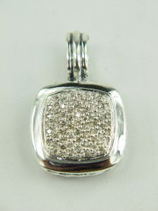 David Yurman Silver Diamond Pendant: David Yurman Silver Diamond PendantThe total ring's weight is 10.0 grams.The total weight of the diamond is 0.55 cts approximately, I color SI clarityThe measurement of pendants surface is 19 x 19 mm