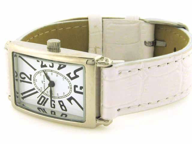 AK Anne Klein Leather Collection White Dial Women's wat: This is an AK Anne Klein Leather Collection White Dial Women's watch #10/3375WTWT with the following features: Casual watch, Japanese quartz movement, black sword hands and sweep seconds, black Arabic