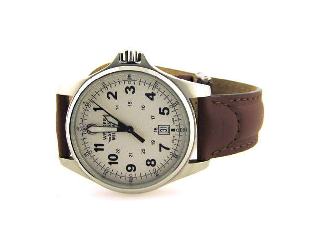 Wenger Men's TerraGraph Series Watch: This is a Wenger Men's TerraGraph Watch with the following features: Stainless steel case material; Mineral dial type; 40 mm case diameter; 9.6 mm case thickness; Leather band; 20 mm Band width; White