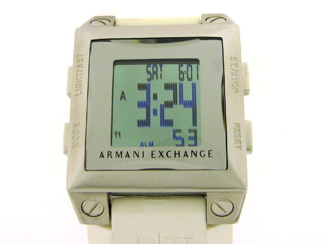 Armani Exchange Men's Watches Strap AX1011 - WW: This is an Armani Exchange Men's Watches Strap AX1011 - WW with the following features: 40 mm case diameter; all stainless steel; rubber band; digital; and water resistant.