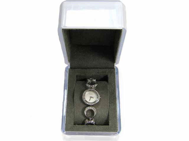 DKNY Women's Open Circle Bracelet Watch NY3650: This is a DKNY Women's Open Circle Bracelet Watch NY3650 with the following features: 24mm silver dial, silver band, analog display, quartz movement, stainless steel case, stainless steel band, water