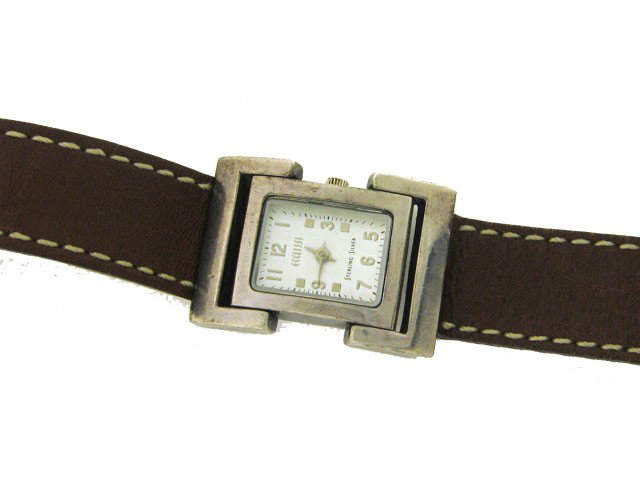 Rectangular Leather Strap Watch by Ecclissi - 3