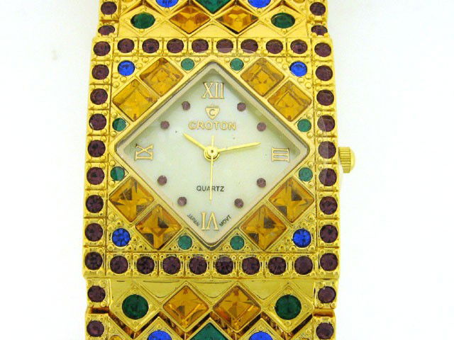 Croton Ballroom CN207308YLMP Watch: This is a Croton Ballroom CN207308YLMP Watch with the following features: Brass case material; 32 mm case size; mineral crystal; quartz Japan movement; and Stainless Steel.