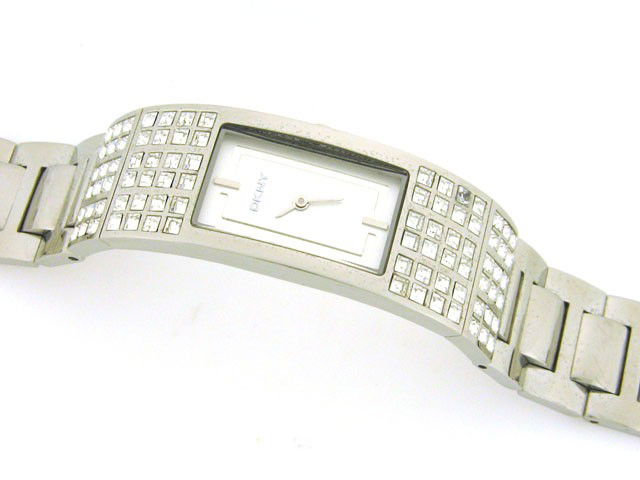 DKNY Women's Watch NY4415: This is a DKNY Women's Watch NY4415 with the following features: 20mm silver dial, diamond accented silver band, analog display, quartz movement, stainless steel, water resistant to 30 meters (100 fee