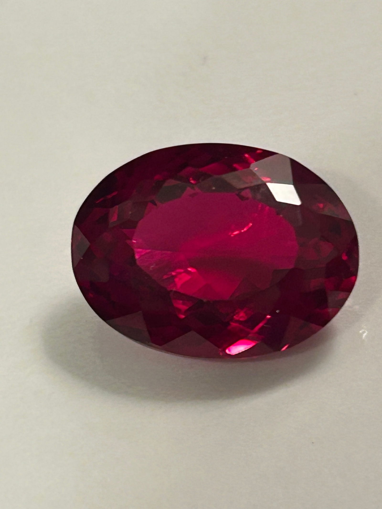 Brilliant Cut Ruby 15.04 ct: Ruby 15.02 ct Brilliant Oval cut Lab Grown IGI Authenticated House Shipping USPS Priority Mail