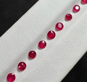 Ruby Lot  .7ct  3mm  20 pcs Round Cut  Brazil