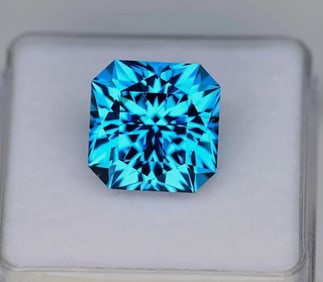 Certified Natural Neon Blue Paraiba Tourmaline Asscher cut A+ 10.0 Ct   Brazil