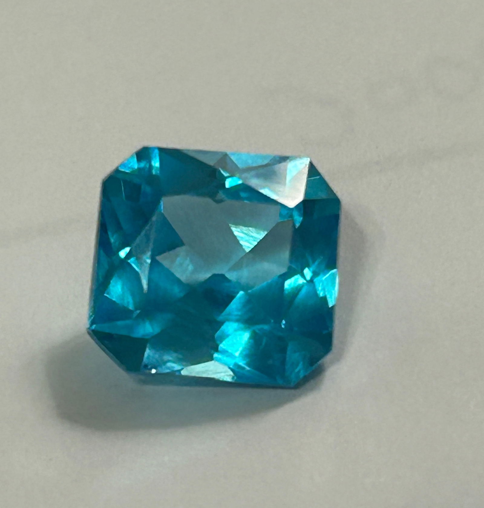Certified Natural Neon Blue Paraiba Tourmaline Asscher cut A+ 10.0 Ct Brazil - 2
