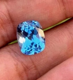 Santa Maria Blue Aquamarine 6 Ct  Cushion Cut from Brazil