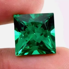Dark Green Emerald Princess Cut Transparent  7.67 Ct  from Columbia