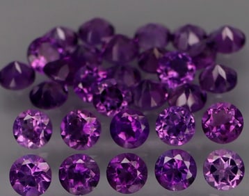 Certified Natural Amethyst Round Cut 5mm 30Pcs 7.36 cts VVS from Bolivia