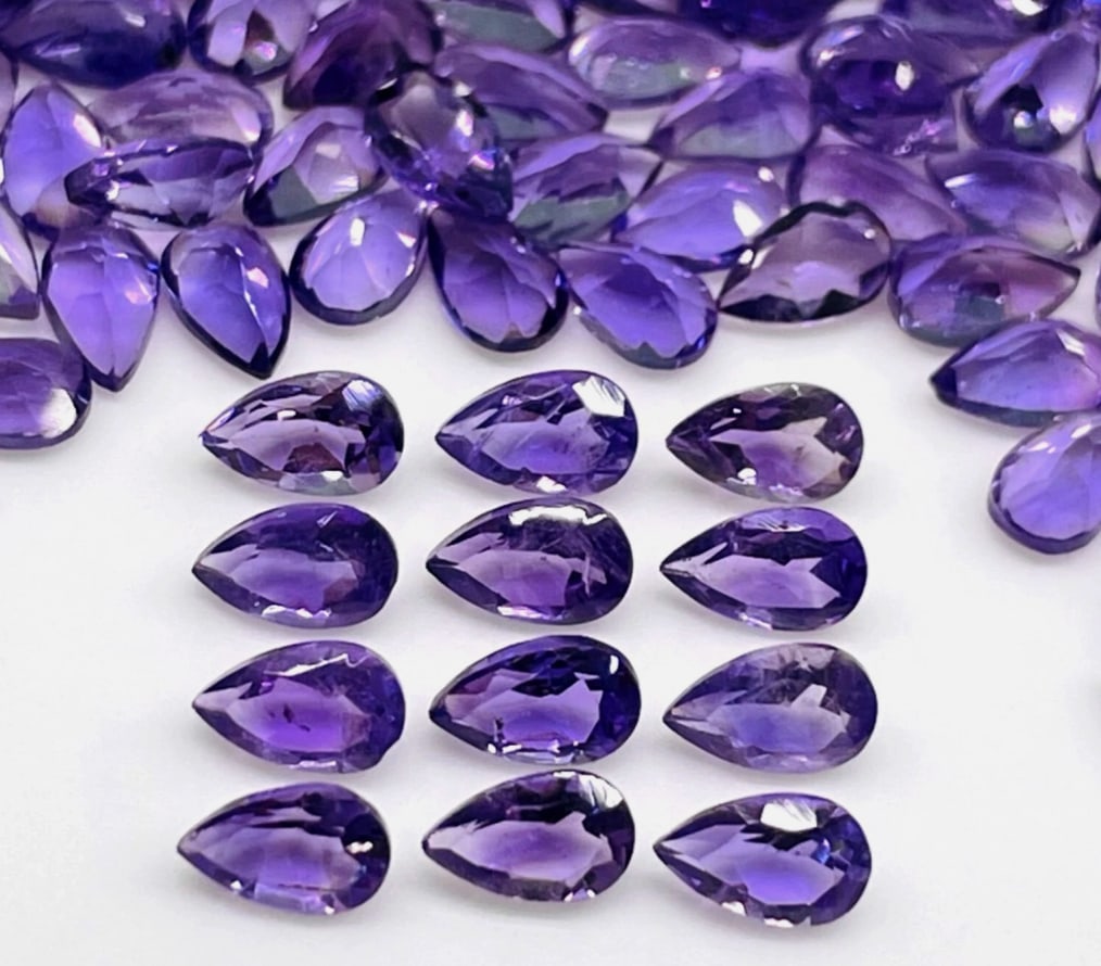 Natural Brazilian Amethyst 5x3mm Pear Cut 100 Pcs 20cts (1 of 4)