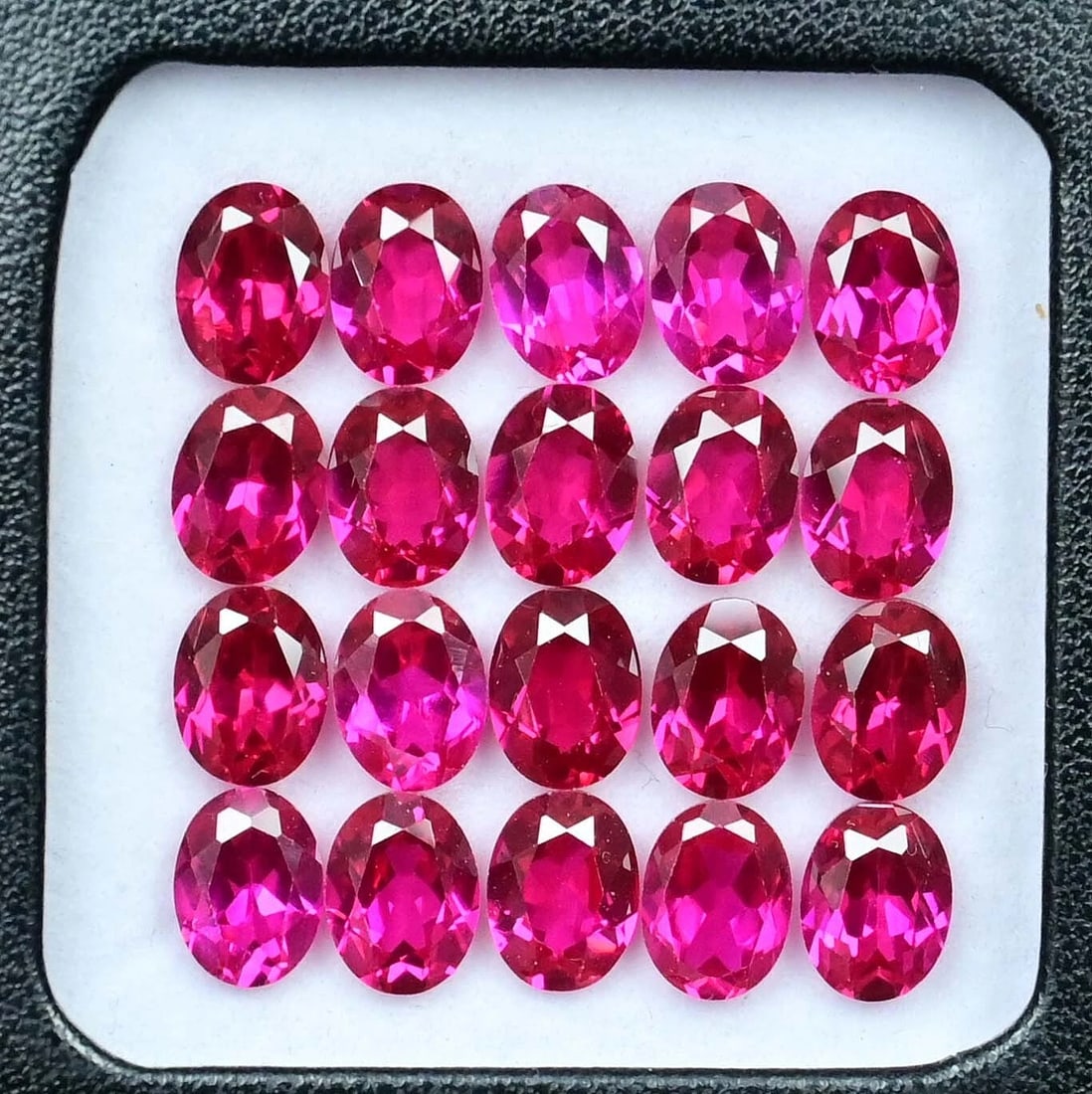 Flawless Mogok Pink-Red Ruby Oval Cut 30.55 Ct 20 Pcs (1 of 3)