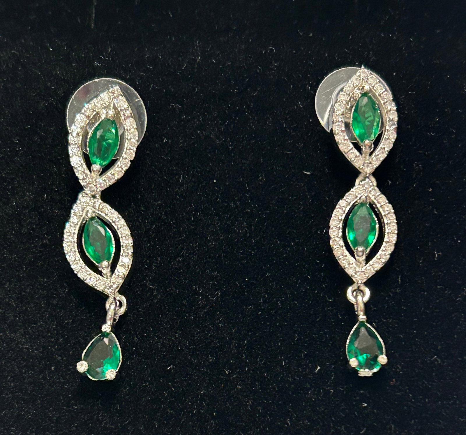 EMERALD & DIAMOND EARRINGS (1 of 1)