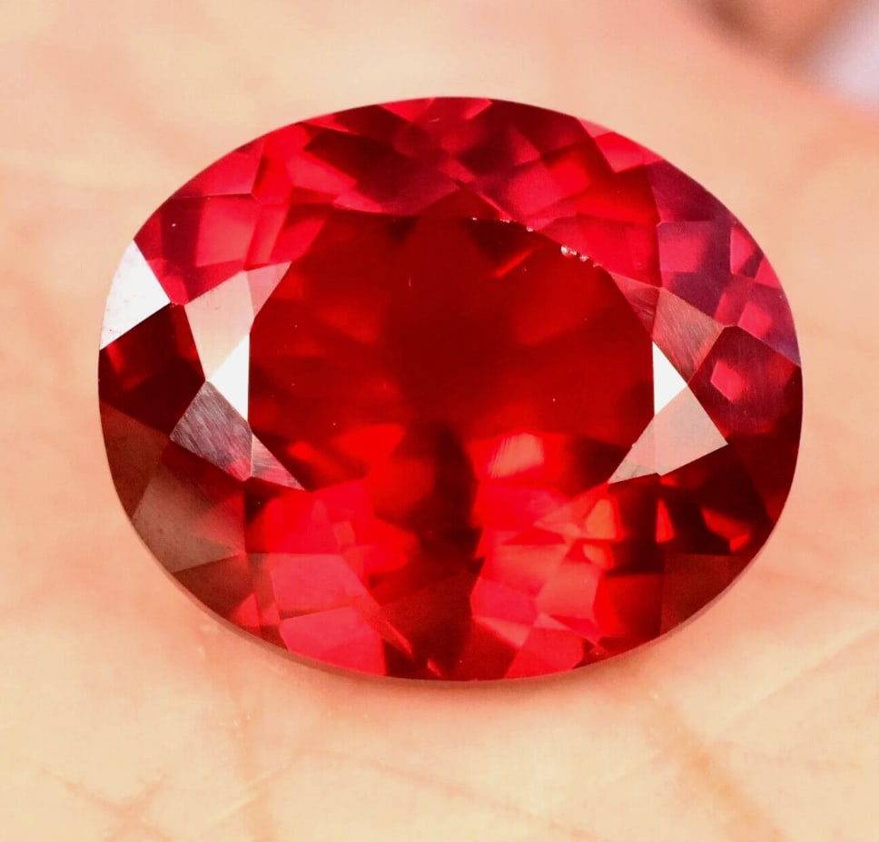 Natural Flawless Mogok Red Ruby Oval Cut 8 Ct (1 of 4)