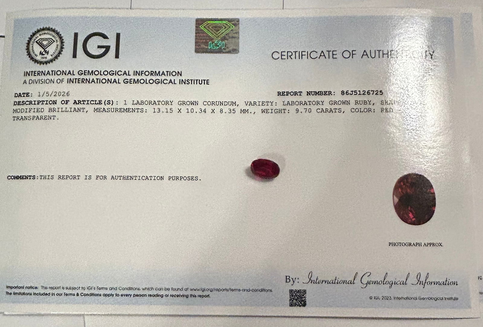 Dark Red Ruby Oval Cut 9.70 ct - 3