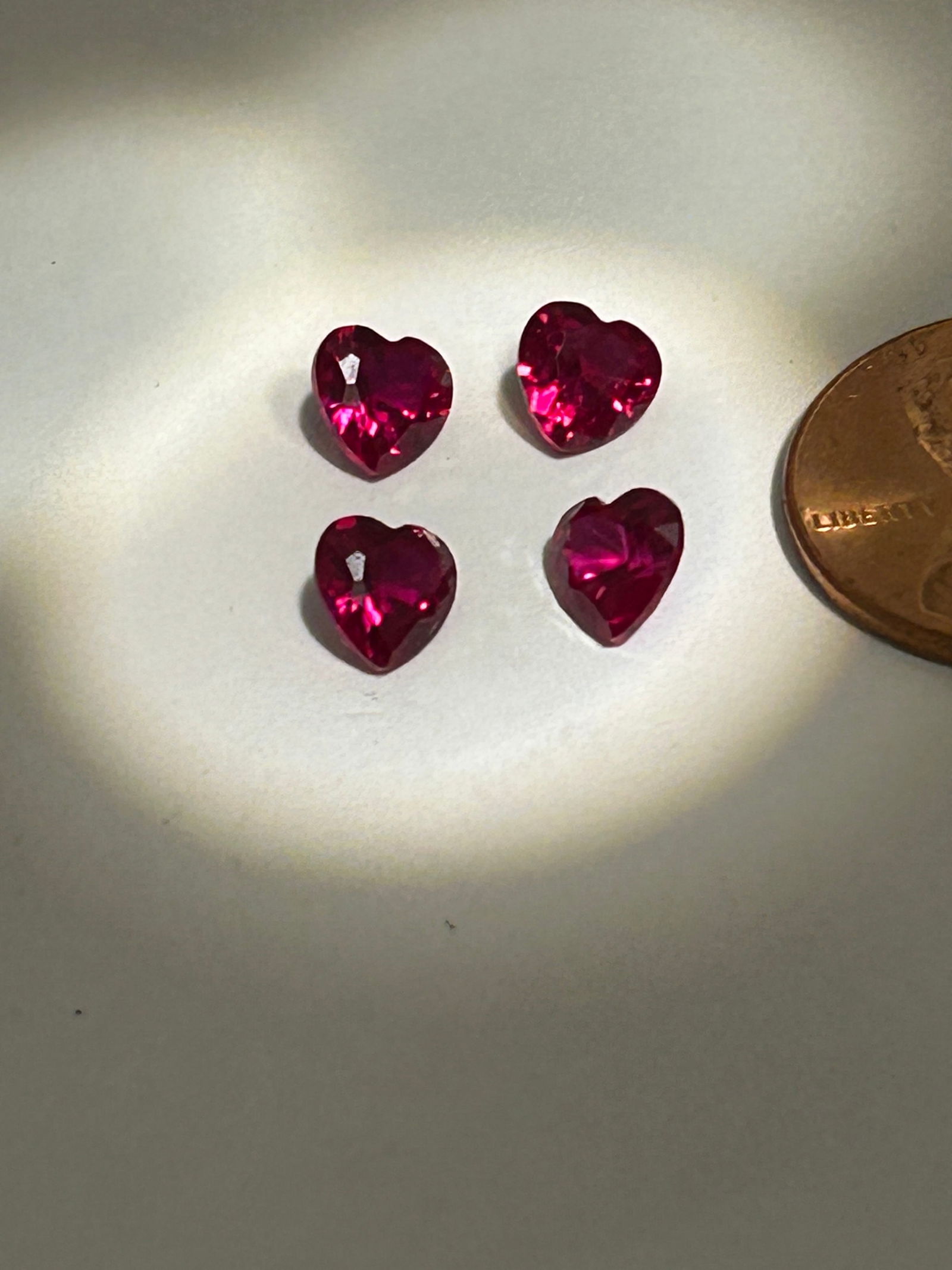 Ruby 3.8ct tcw 6mm Heart Cut No Reserve GGL Certified Two PAIR (1 of 5)