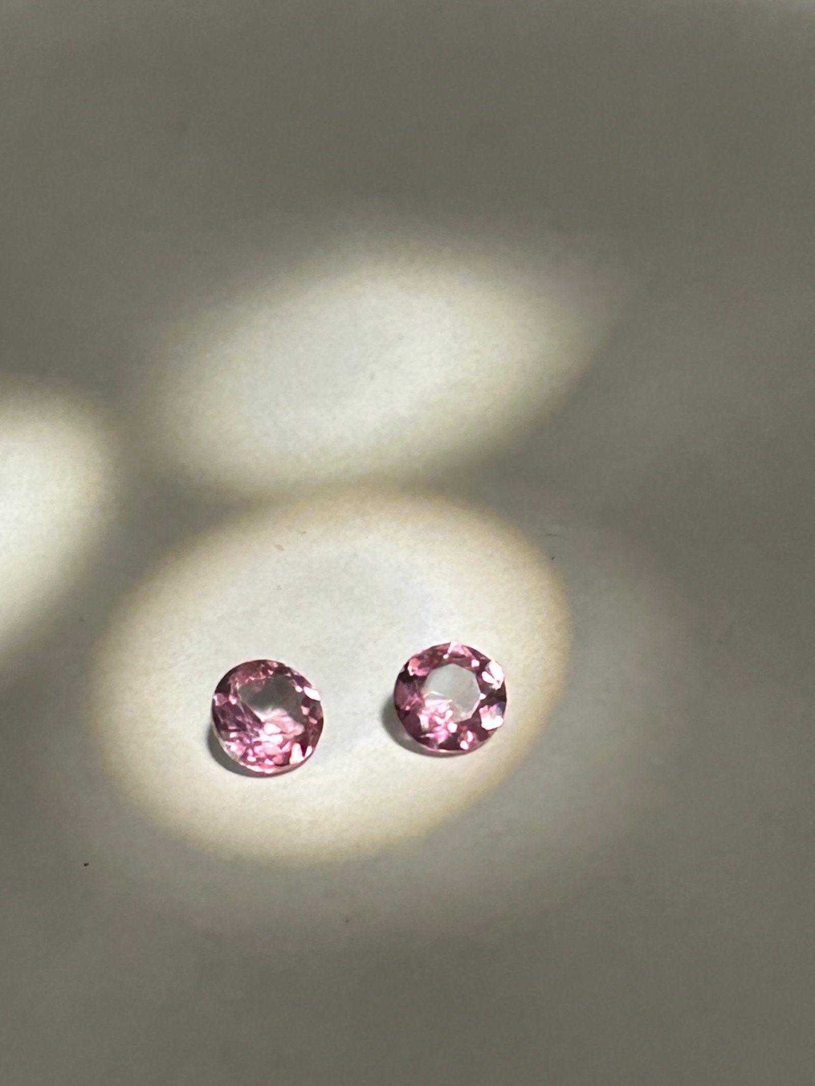 Pink Topaz PAIR 2.2ct tcw Round Cut Cute for Earrings IGI Certified No reserve: Two cute little stones for earrings. Coated, enhanced.1 carat CZ heart included also authenticated.