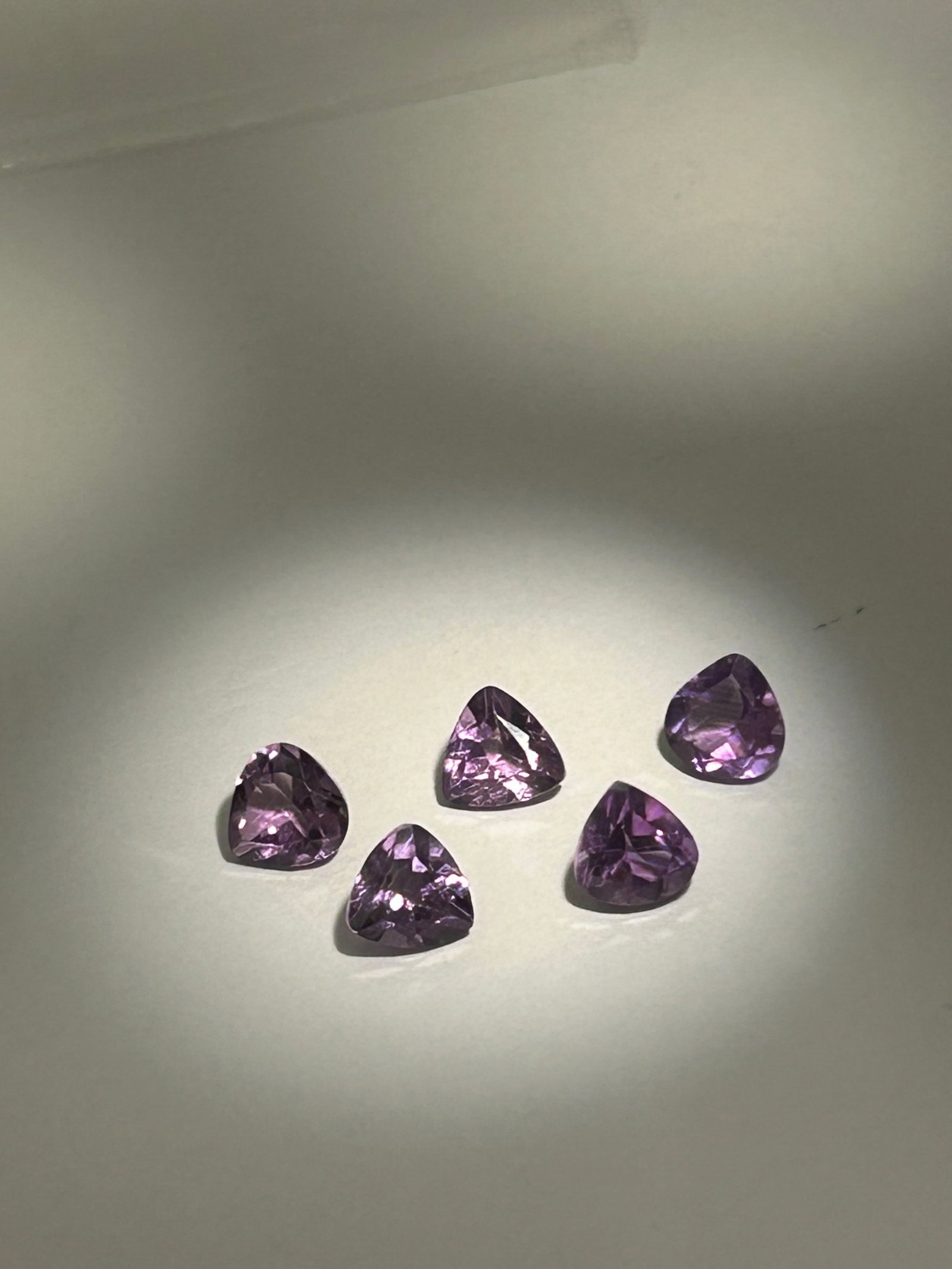 5ct tcw Brazilian Amethyst Lot of 5 Trillion Cut No Reserve (1 of 4)