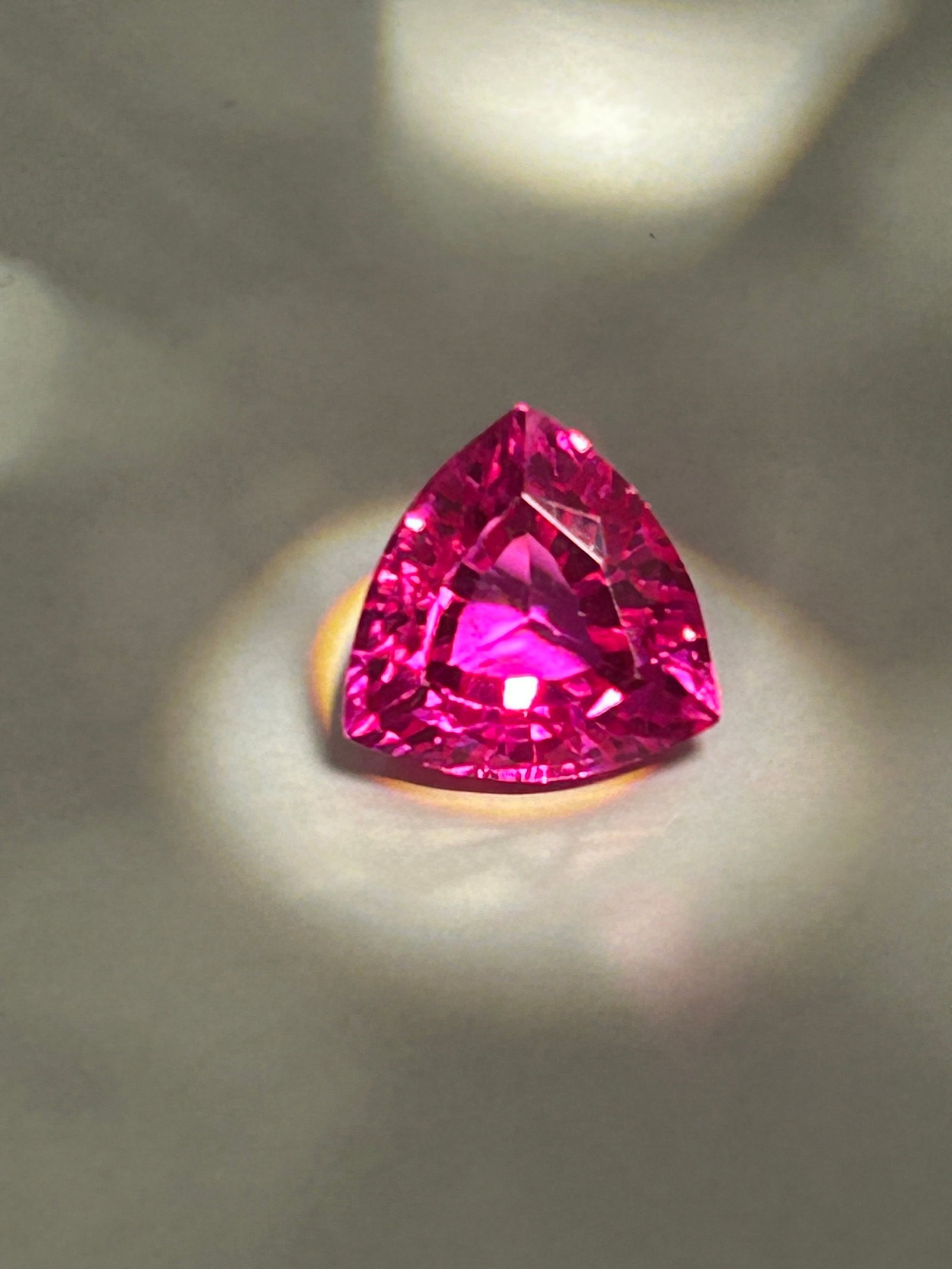 13.00 Carat Pink Sapphire Trillion Cut EGL Certified: "fiery" cut that provides excellent brilliance. These stones are typically associated with Ceylon origin.