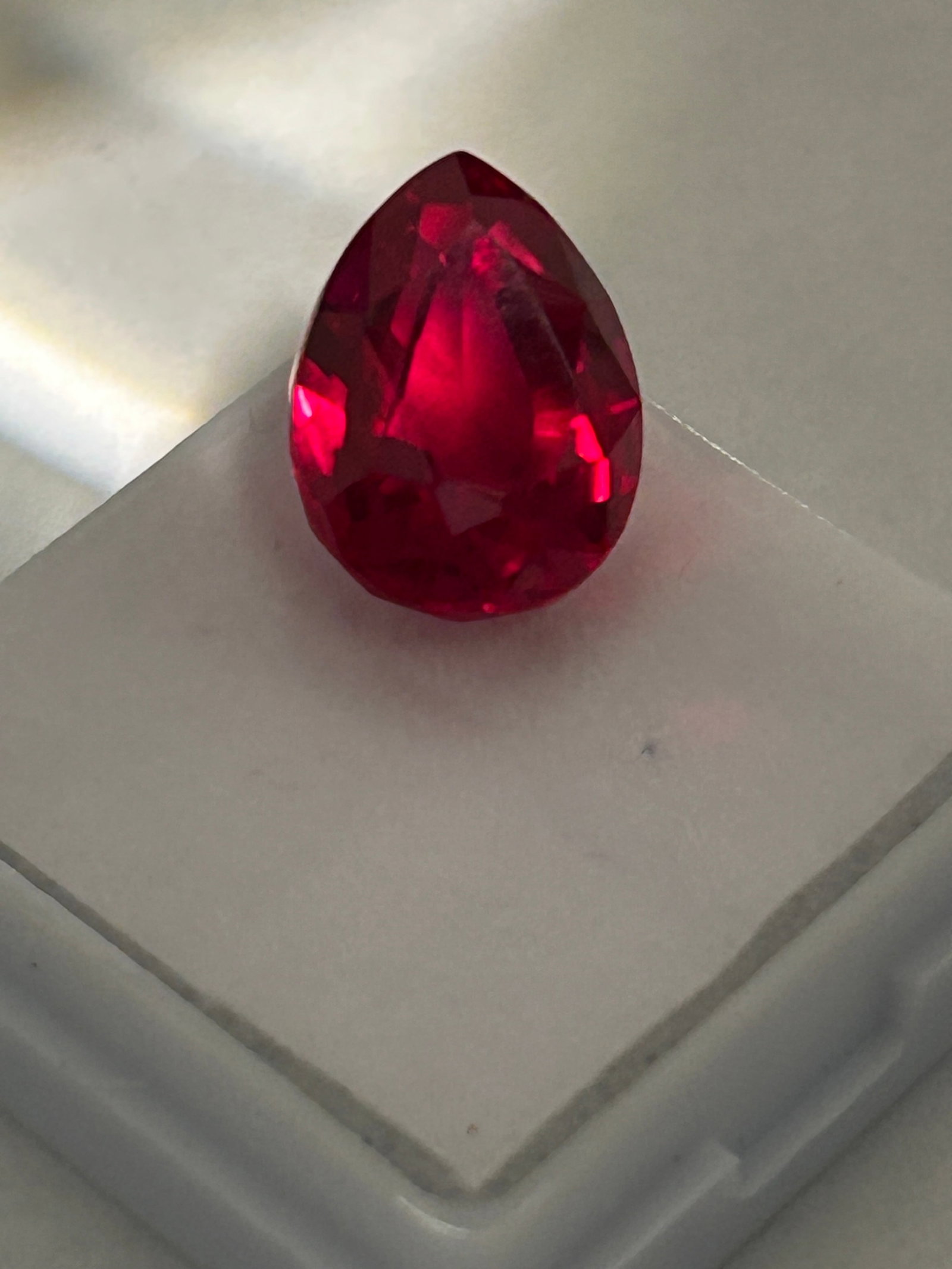 7.55 Carat Blood Red Ruby Pear Cut GGI Certified (1 of 5)