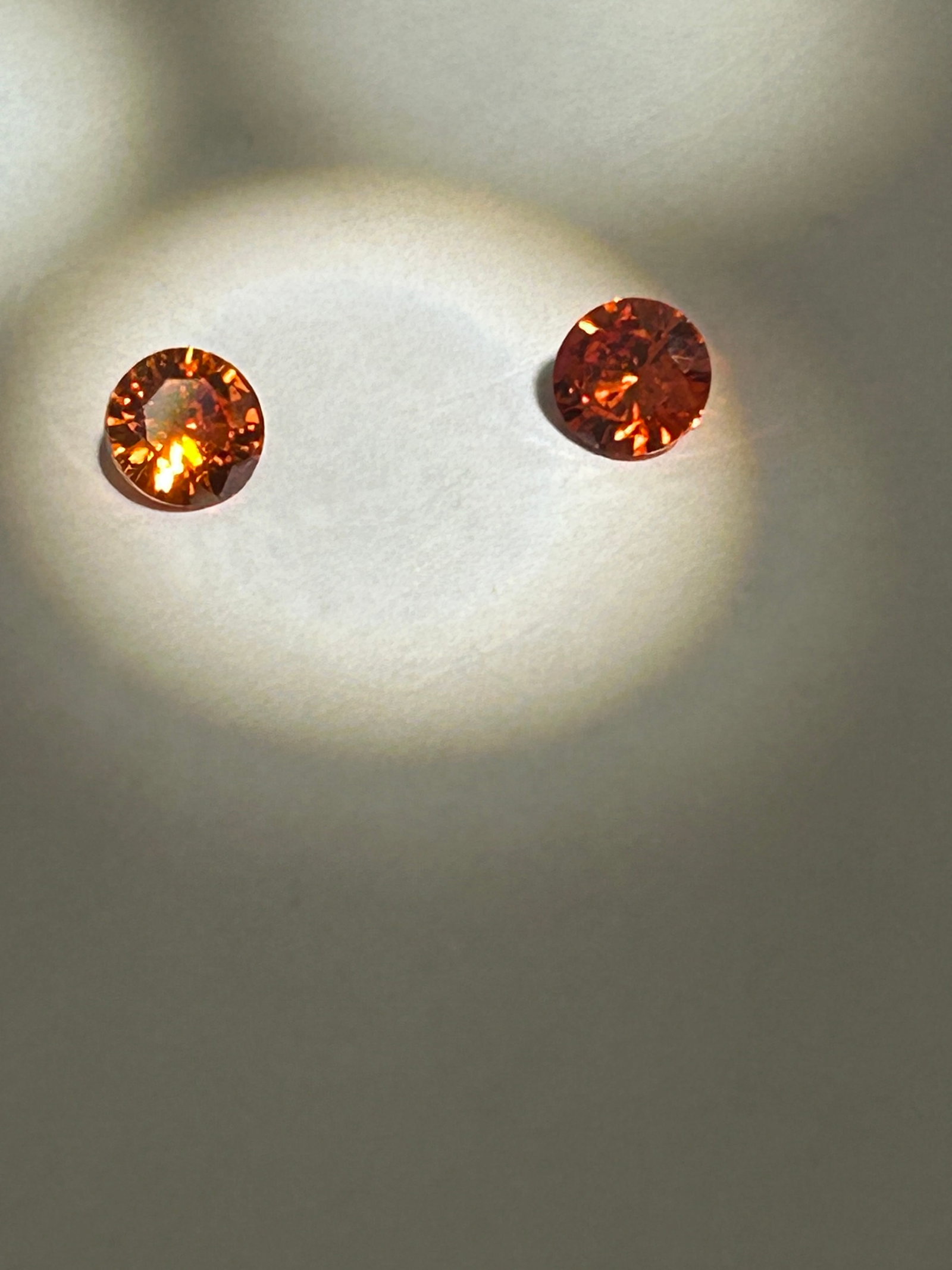 1.80 Carat Pair Ceylon Fanta Orange Sapphire Round Cut GGI Certified (1 of 4)