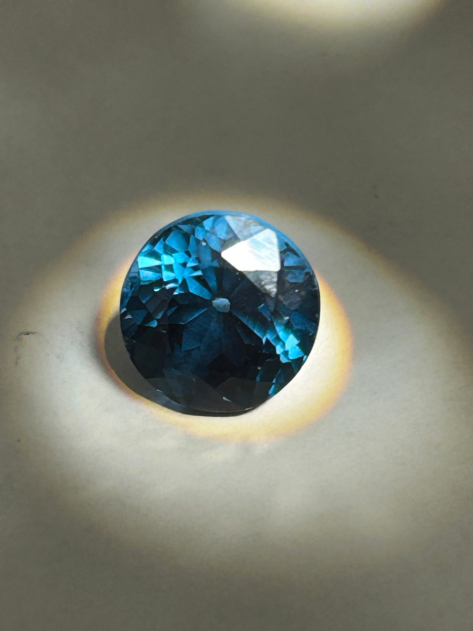 7.90 Carat Brazilian Deep Blue Tourmaline--Round Cut GIE Certified: deep blue tourmaline, often referred to as Indicolite, is a significant and rare collector’s gemstone. At this weight, it is considered a large, statement-sized stone, particularly if it has a high-