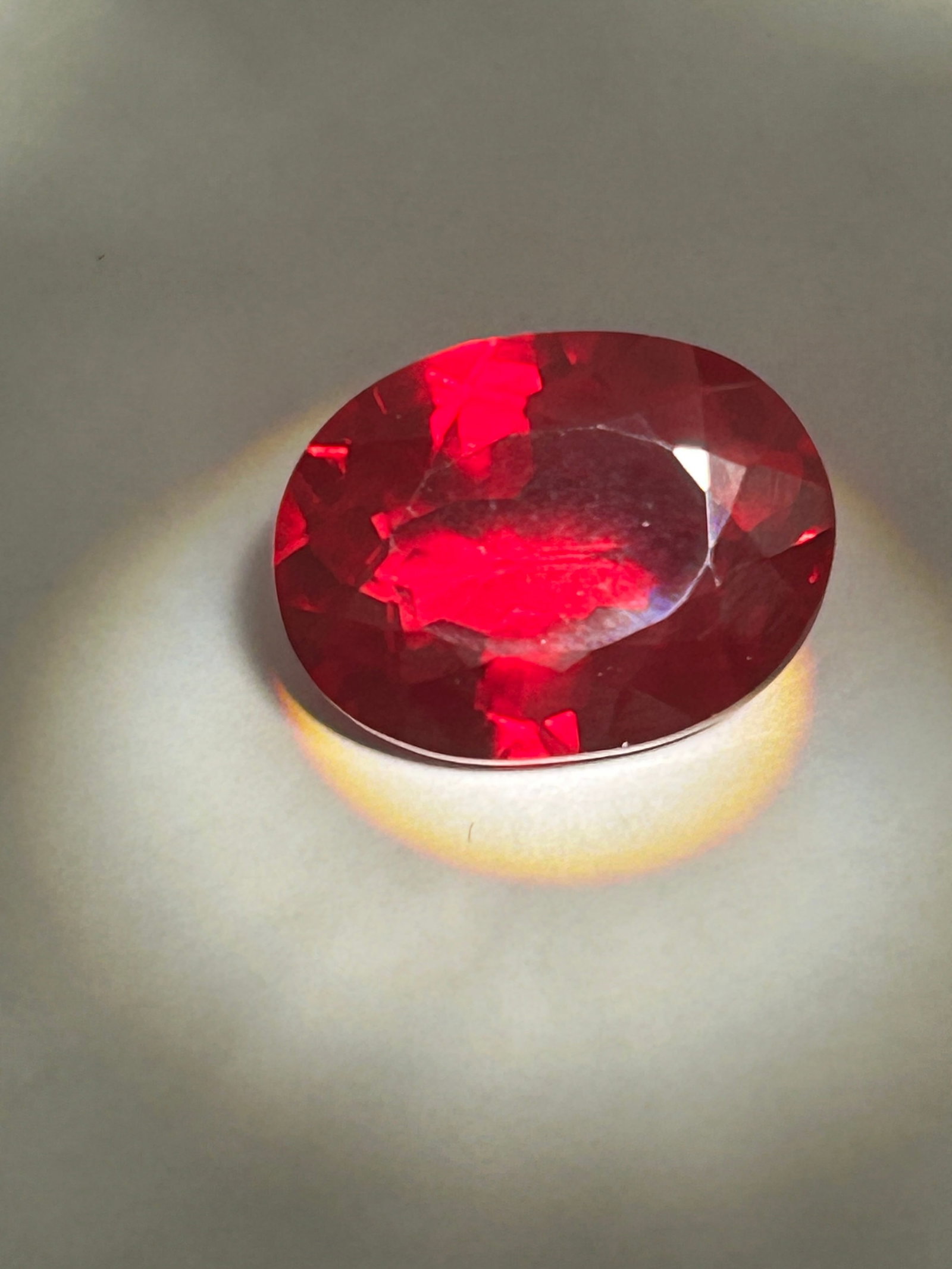 10.60 Carat ---- Blood Ruby---- Oval Cut ---- EGL Certified Lab Grown: Card says painite. Doubtful since a 10.6 ct painite this is lab-grown, it does not carry the high investment value of a natural ruby, which could be worth over $100,000+ at this size. Still the lab gr