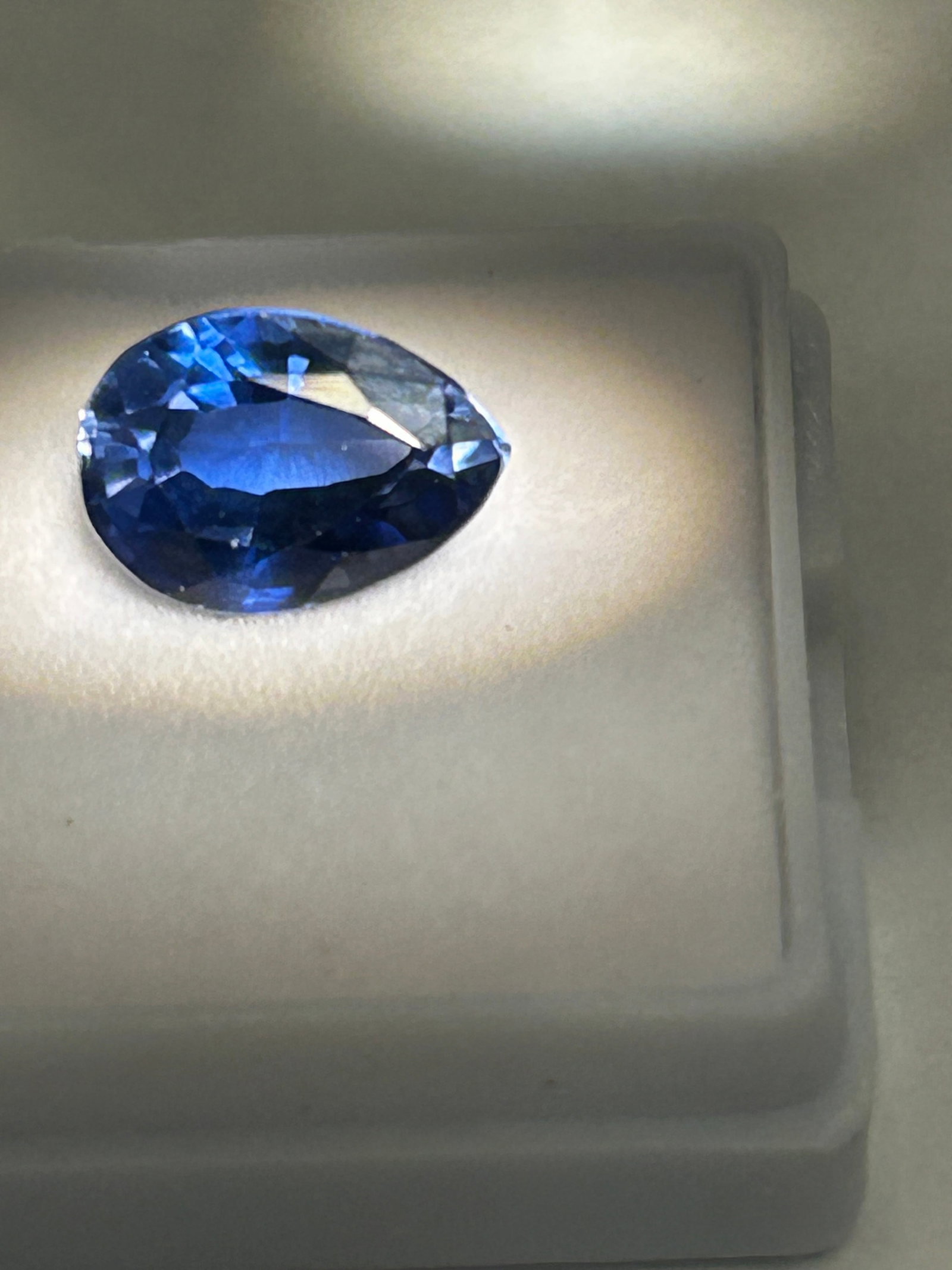 1.60 Carat --- Ceylon Blue Sapphire --- Pear Cut --- VG Certified: Excellent color, clarity, and this stone has not undergone heat treatment. Making this size an accessible and highly sought-after option for fine jewelry