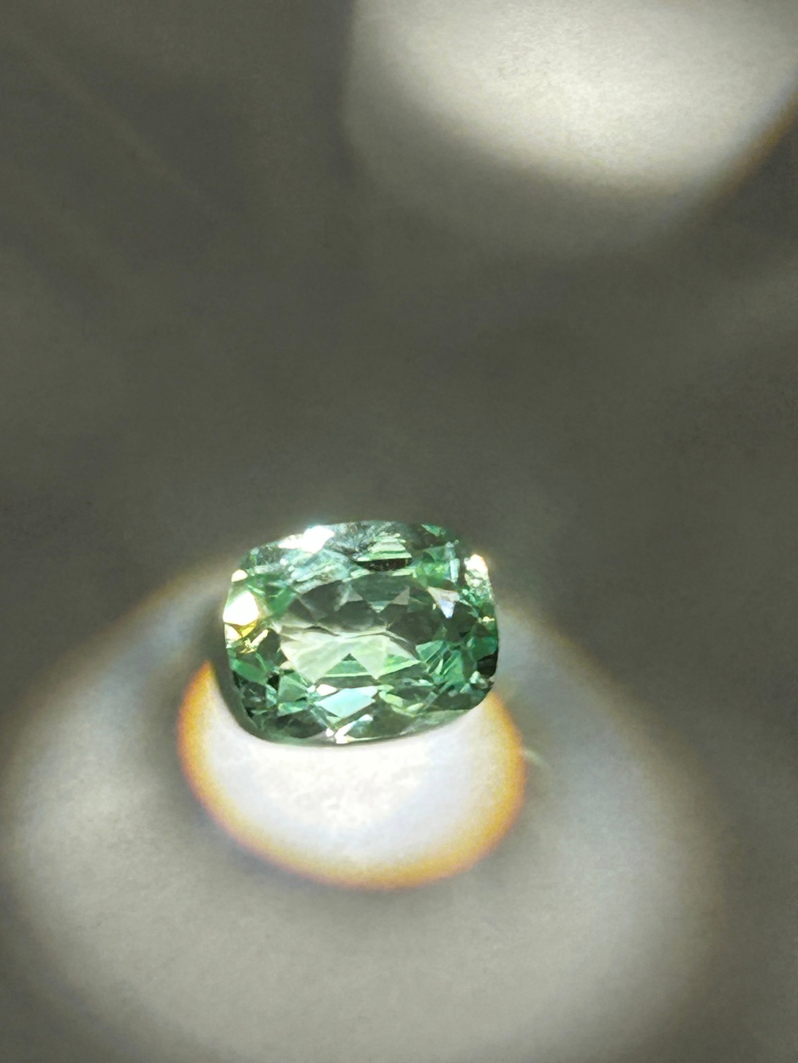 4.07 Carat ----Green Sapphire ---- Cushion Mixed Cut ----LAB GROWN IGI Certified: 4.07 Carat ----Green Sapphire ---- Cushion Mixed Cut