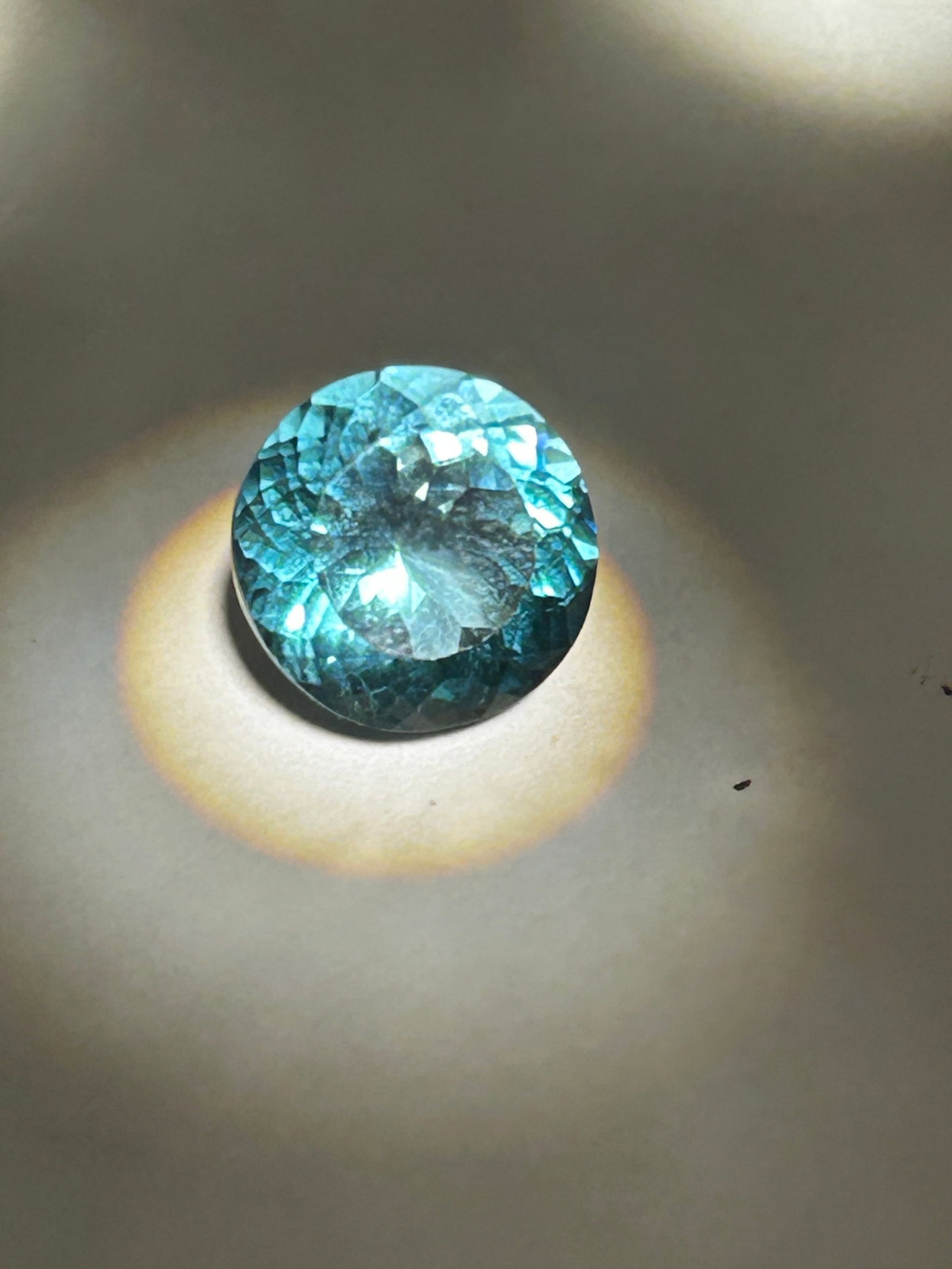 5.15 Carat ---- Blue Green Quartz ---- Round Mixed Cut ----LAB GROWN IGI Certified (1 of 4)