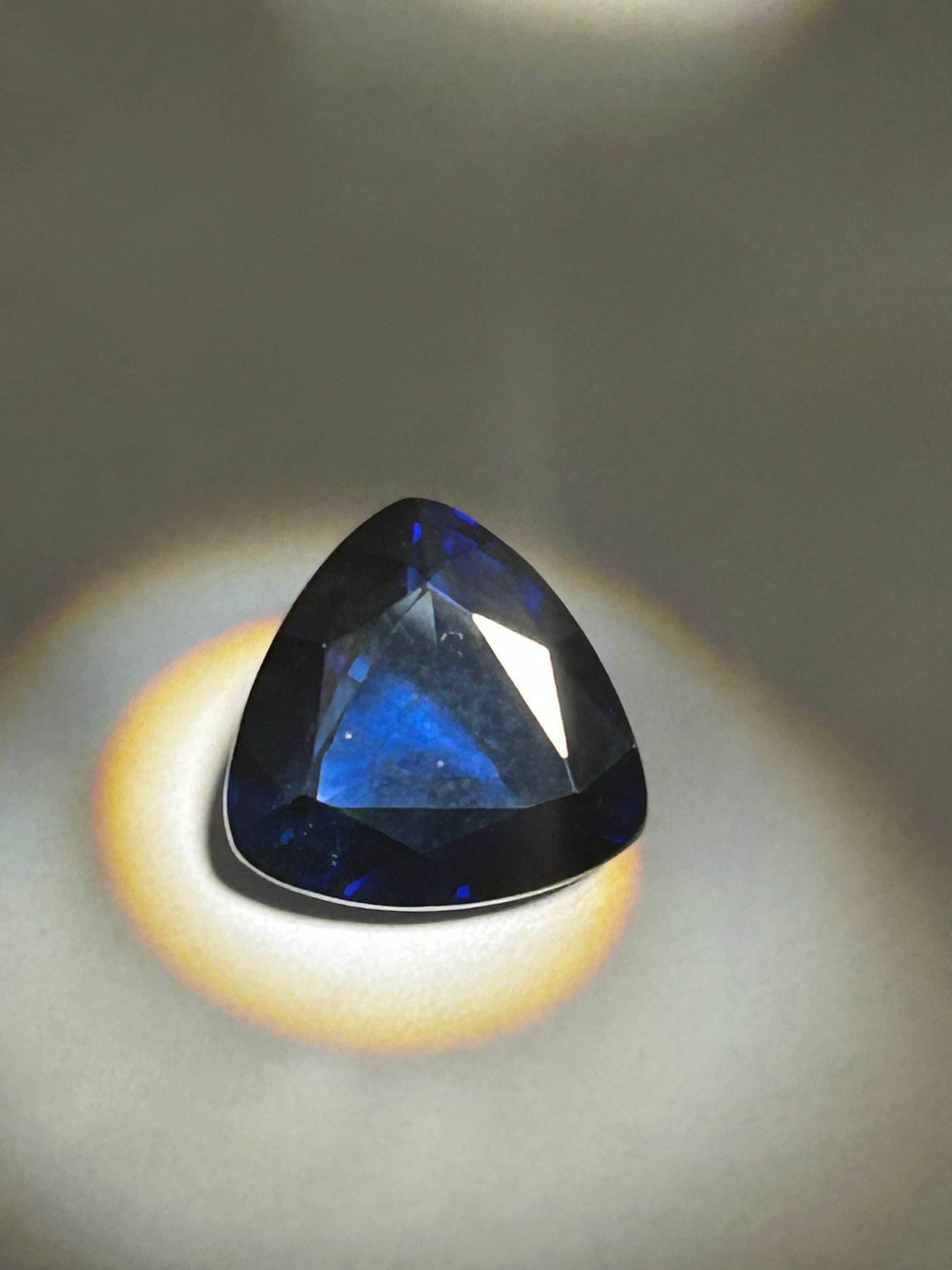 5.45 Carat --- Dark Blue Sapphire --- Trillion Cut --- LAB GROWN IGI Certified: 5.45 Carat --- Dark Blue Sapphire --- Trillion Cut