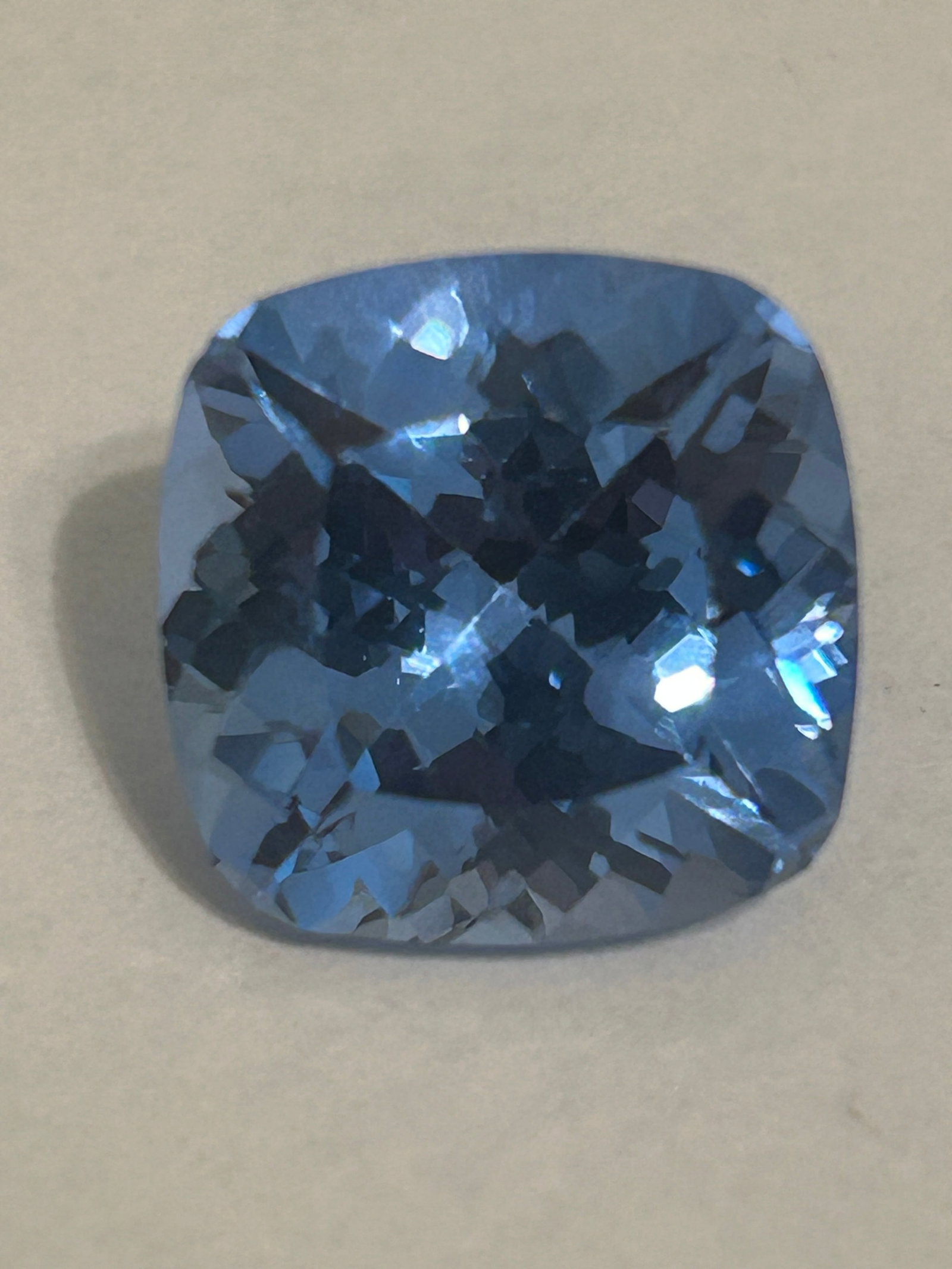 7.0 Carat --- Blue Aquamarine --- Cushion Cut --- Certified: Featuring the signature calming, ocean-blue hue of the March birthstone, this certified gem is highly brilliant and clear, making it an ideal centerpiece for a custom luxury ring or pendant.