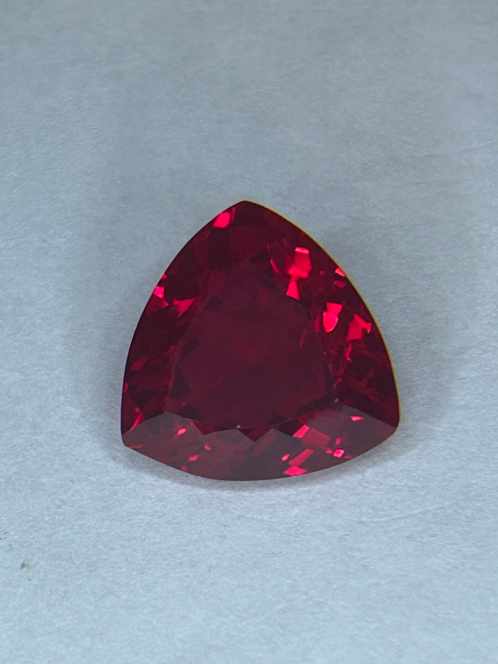 9.70 Carat -- Deep Red Mozambique Ruby --Trillion Cut --- EGL Certified (1 of 4)