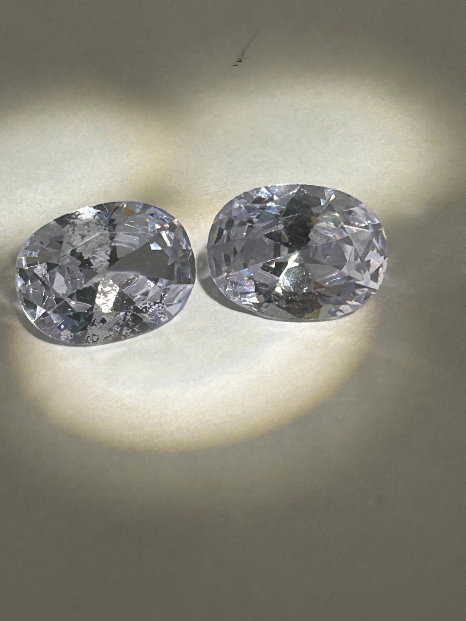 21.20 Carat --- Cambodian White Zircon --- Oval Cut PAIR ----VG Certified (1 of 5)