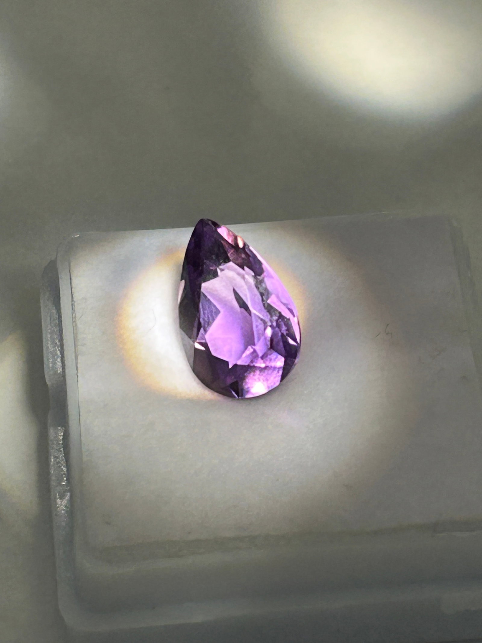 4.36 Carat --- Purple Amethyst --- Pear Cut ---- IGI Certified: A vibrant gemstone often used for high-end jewelry, such as large pendants or statement rings. Pear Cuts combine the elegance of a marquise with the brilliance of a round cut