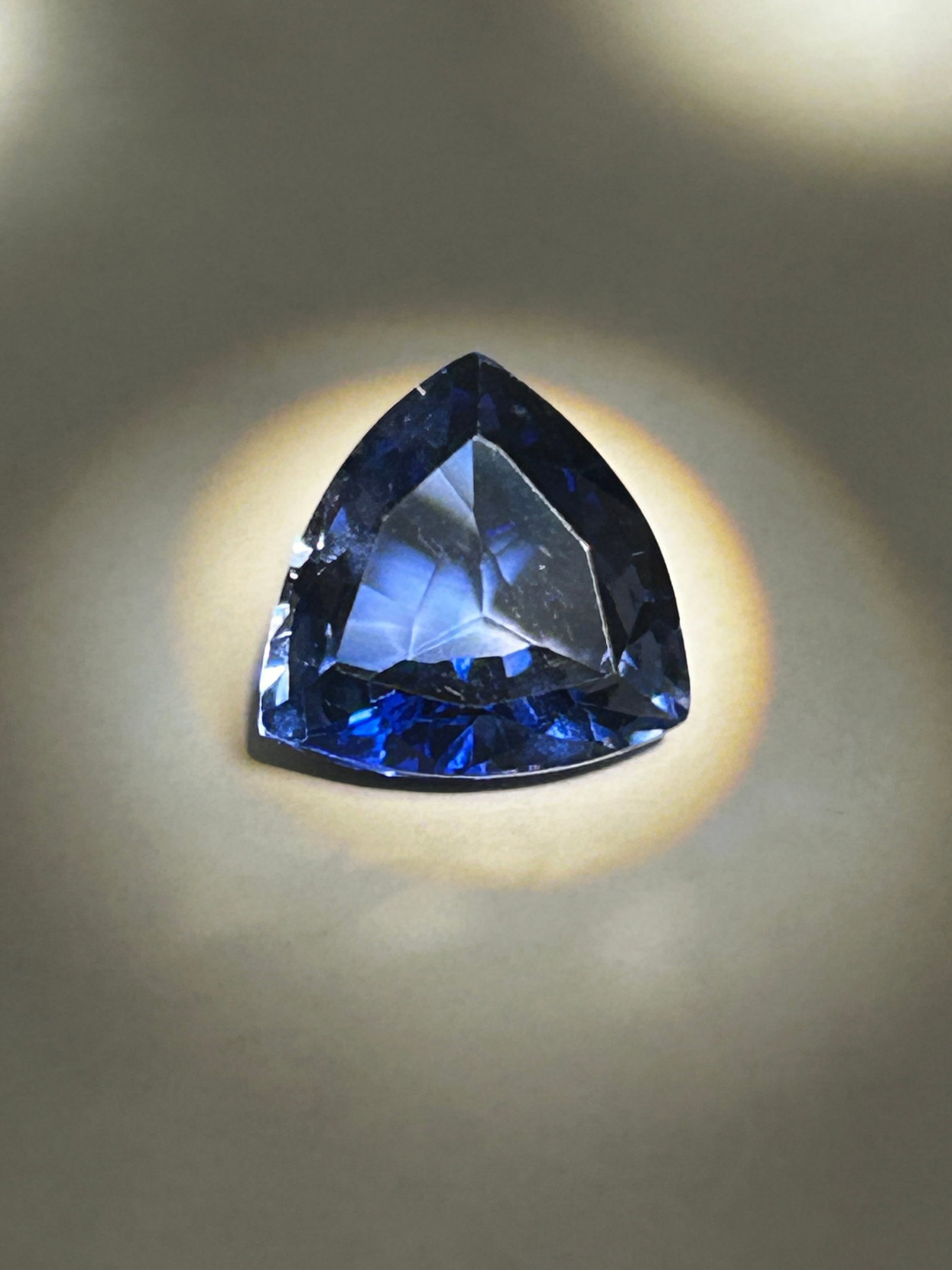 9.50 Carat ---- Tanzanite ---- Trillion Cut ---- EGL Certified: A collector's gem, showcasing a "geometrical wonder" of intense color and brilliance. Flawless clarity.