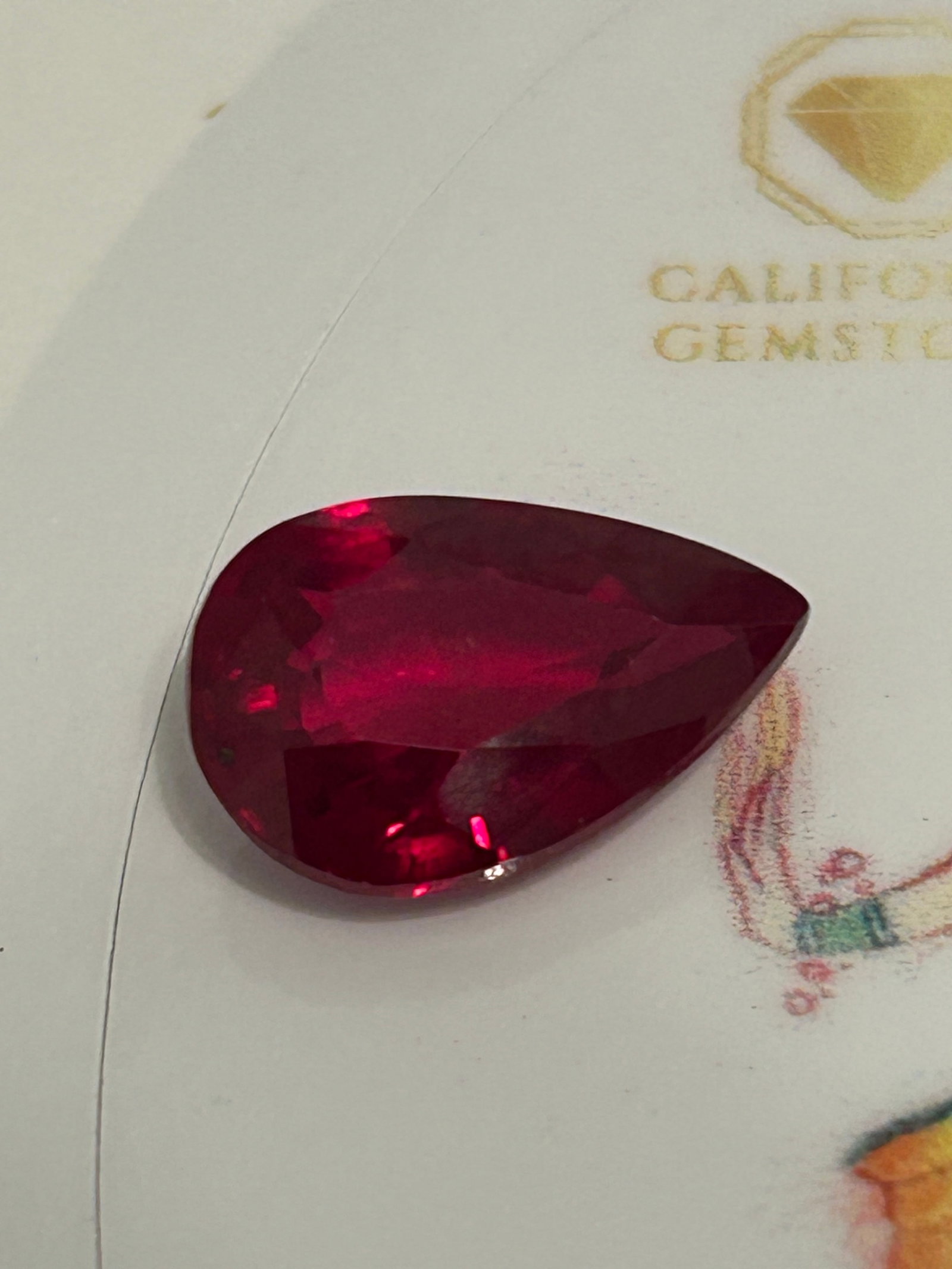 6.20 Carat ---- Ruby ---- Pear Cut - 2